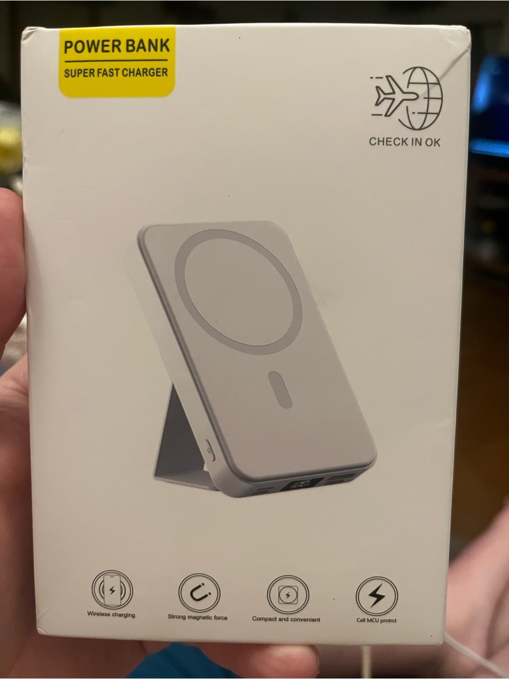 Magnetic Wireless Power Bank Charger - Light Blue